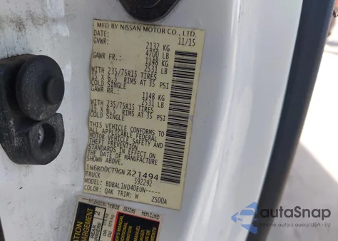 2016 Nissan Frontier S z USA, uszkodzony, nr VIN 1N6BD0CT9GN721494